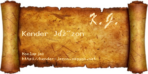 Kender Jázon névjegykártya